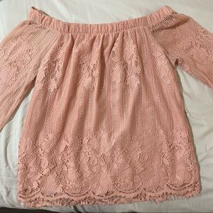 Pink lace long sleeve.